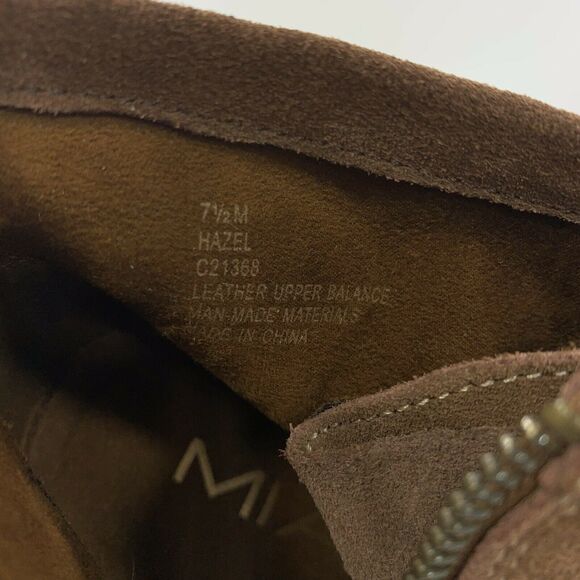 MIA Hazel Boot Brown Suede Leather Tassle Lace Up Wedge Bootie Size 7.5 M - Picture 10 of 12